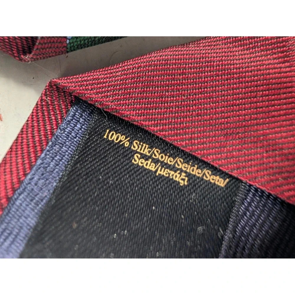 Brooks Brothers Mens Silk Nautical Anchor Flag Neck Tie Burgundy Designer Luxury